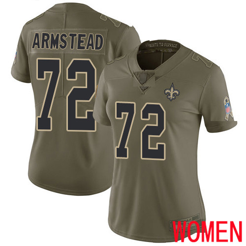 New Orleans Saints Limited Olive Women Terron Armstead Jersey NFL Football #72 2017 Salute to Service Jersey->youth nfl jersey->Youth Jersey
